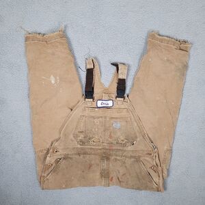 Carhartt Overalls Mens 42x32 Duck Canvas Bib Destroyed Thrashed 101627-211